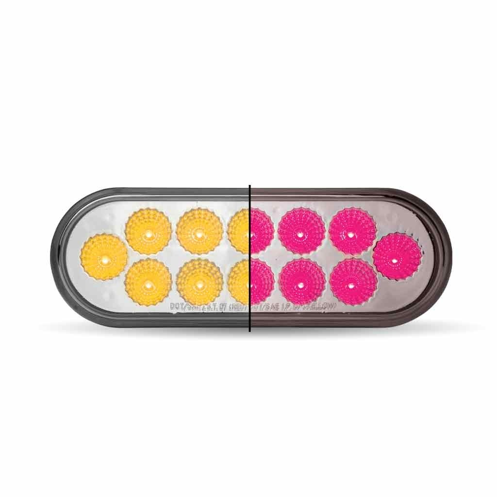 Amber Turn & Marker to Pink Auxiliary Oval LED Light - 12 Diodes