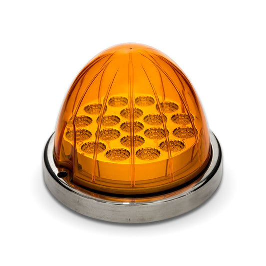 Amber Turn Signal & Marker Watermelon LED Light with Reflector Cup & Locking Ring