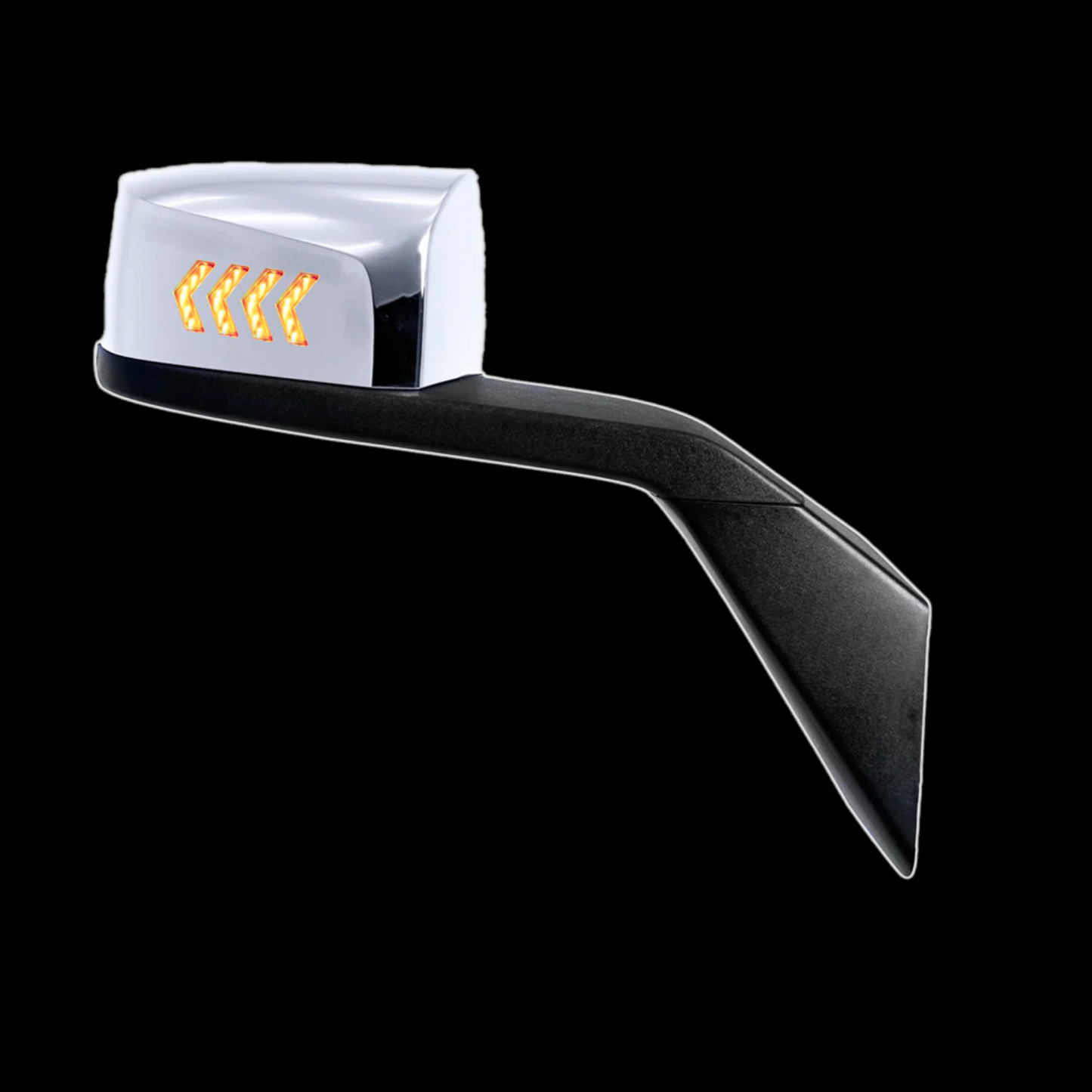 Arrow Hood Mirror Chrome Fits Volvo VNL 2003-2017 With Amber LED Light