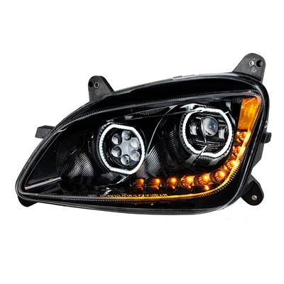 Black 10 LED Headlight For Peterbilt 587 (2010-2016) & 579 (2012-2021) - Driver Side