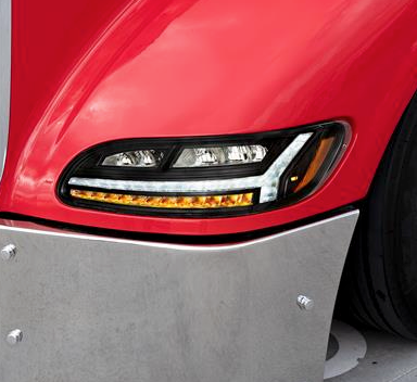 Black 6 LED Headlight For Peterbilt 386 (2005-2015) & 387 (1999-2010) - Driver