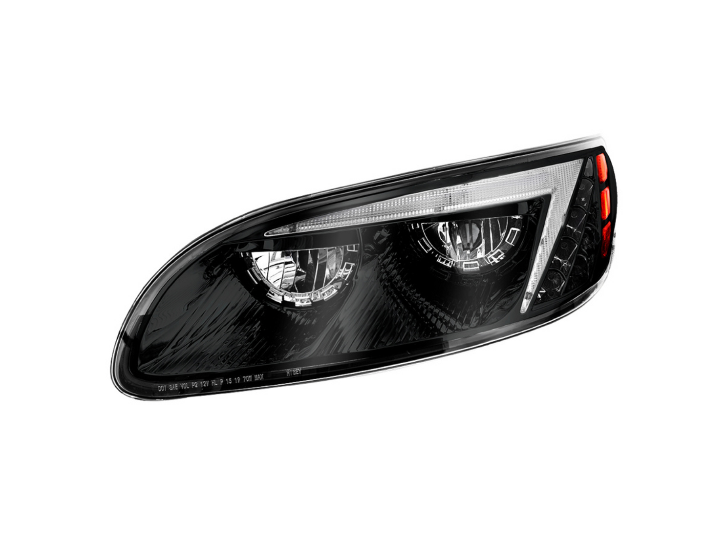 BLACK LED HEADLIGHT FOR PETERBILT 386 (2005-2015) & 387 (1999-2010) / 335 (2005 - 2010) - DRIVER