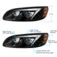 BLACK LED HEADLIGHT FOR PETERBILT 386 (2005-2015) & 387 (1999-2010) / 335 (2005 - 2010) - DRIVER