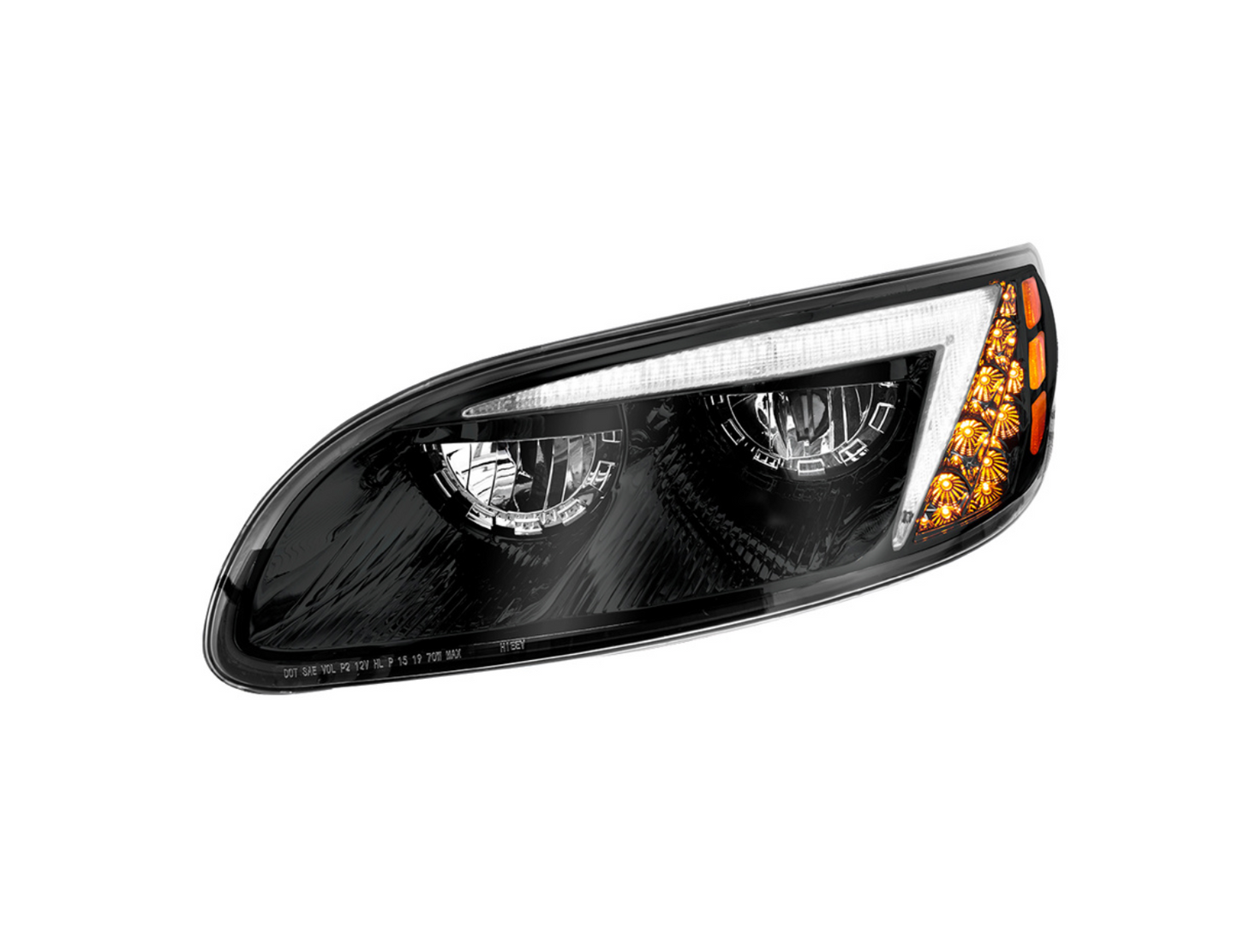 BLACK LED HEADLIGHT FOR PETERBILT 386 (2005-2015) & 387 (1999-2010) / 335 (2005 - 2010) - DRIVER