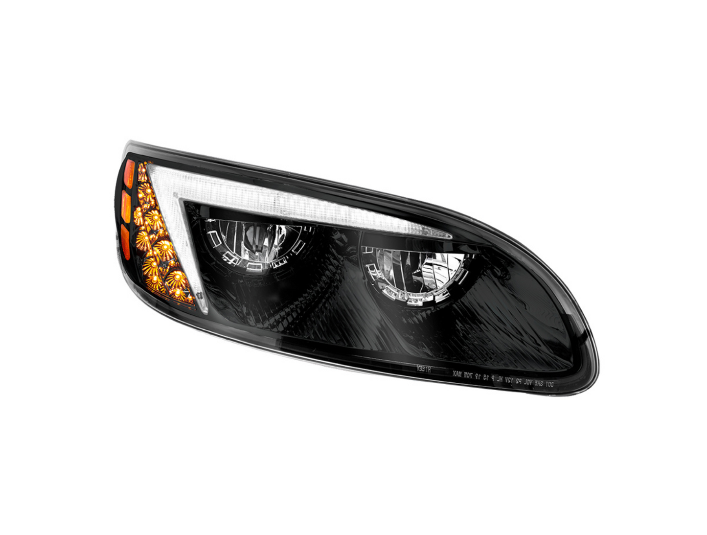 BLACK LED HEADLIGHT FOR PETERBILT 386 (2005-2015) & 387 (1999-2010) / 335 (2005 - 2010)- PASSENGER