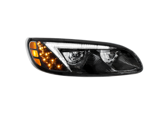 BLACK LED HEADLIGHT FOR PETERBILT 386 (2005-2015) & 387 (1999-2010) / 335 (2005 - 2010)- PASSENGER
