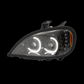Black LED Headlight Projection With LED Bar Fits Freightliner Columbia