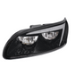 BLACK LED HEADLIGHT WITH COLOR CHANGING POSITION LIGHT BAR FOR PETERBILT 386 (2005-2015) & 387 (1999-2010) / 335 - DRIVER (OFF ROAD USE ONLY)