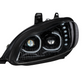 BLACK LED PROJECTION HEADLIGHT ASSEMBLY FOR 2003-2024 FREIGHTLINER M2- DRIVER