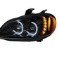 BLACK LED PROJECTION HEADLIGHT ASSEMBLY FOR 2003-2024 FREIGHTLINER M2- DRIVER