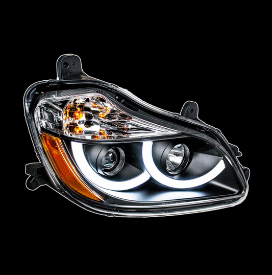 Black Projection Headlight W/ LED Position Light For (2013-2021) Kenworth T680