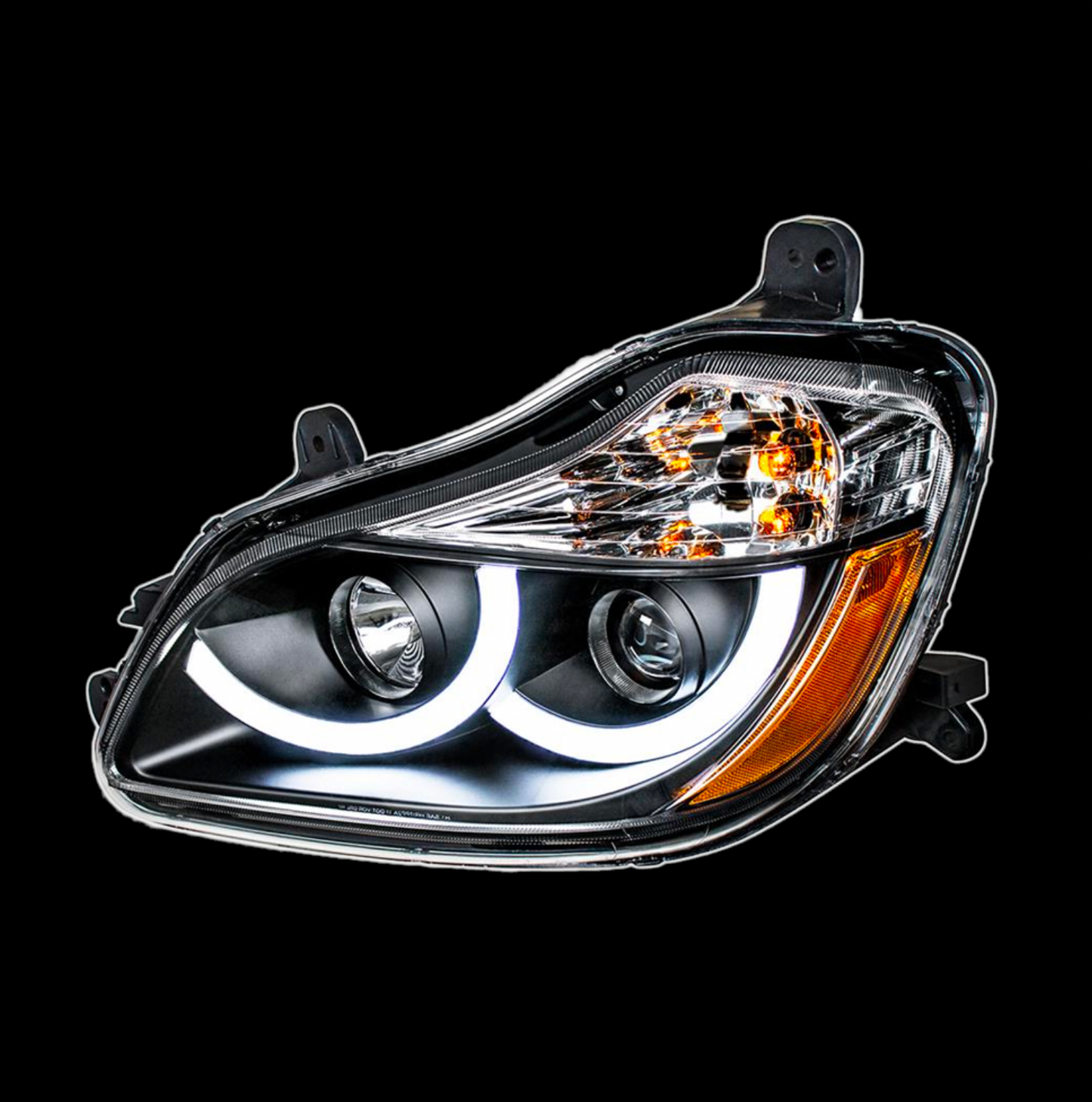 Black Projection Headlight W/ LED Position Light For (2013-2021) Kenworth T680