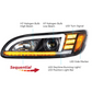 BLACK PROJECTION HEADLIGHT WITH LED SEQUENTIAL TURN & DRL FOR 2005-2015 PETERBILT 386 /335 (2005 - 2010) - PASSENGER