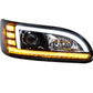 BLACK PROJECTION HEADLIGHT WITH LED SEQUENTIAL TURN & DRL FOR 2005-2015 PETERBILT 386 /335 (2005 - 2010) - PASSENGER