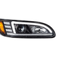BLACK PROJECTION HEADLIGHT WITH LED SEQUENTIAL TURN & DRL FOR 2005-2015 PETERBILT 386 /335 (2005 - 2010) - PASSENGER