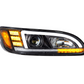 BLACK PROJECTION HEADLIGHT WITH LED SEQUENTIAL TURN & DRL FOR 2005-2015 PETERBILT 386 /335 (2005 - 2010) - PASSENGER
