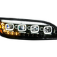 BLACK QUAD-LED HEADLIGHT WITH LED DRL & SEQ. SIGNAL FOR 2005-2015 PETERBILT 386 / 335 (2005-2010) - PASSENGER