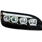 BLACK QUAD-LED HEADLIGHT WITH LED DRL & SEQ. SIGNAL FOR 2005-2015 PETERBILT 386 / 335 (2005-2010) - PASSENGER