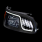 Blackout High Power LED Headlight W/ LED Turn, Position, & DRL For 2005-2015 Peterbilt 386 & 1999-2010 387