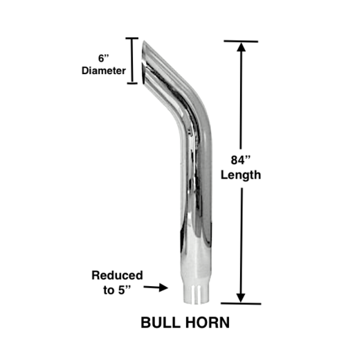 Bull Horn Cut Exhaust 6” I.D X 84” L Reduced To 5” And Expanded (Fits Over)Top Stack