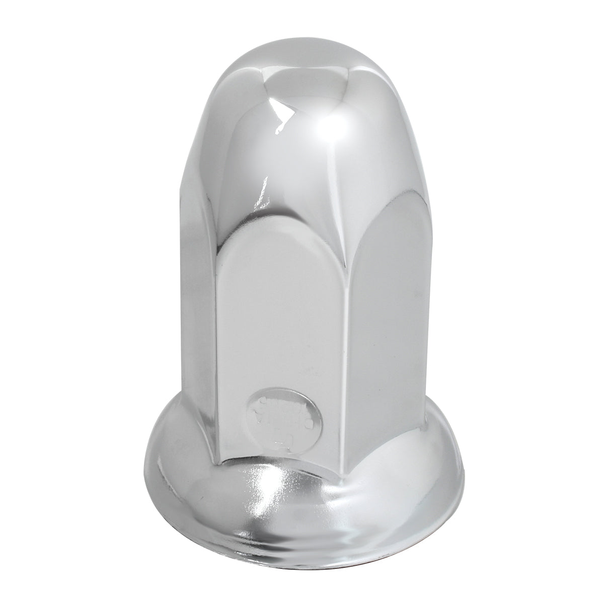 Bullet Chrome Steel Push-On Lug Nut Cover w/ Flange. 3" H