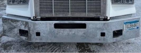 Bumper 14" Chrome Kenworth T800 (2004-2012) w/ Step, Tow, & Fog Light Holes