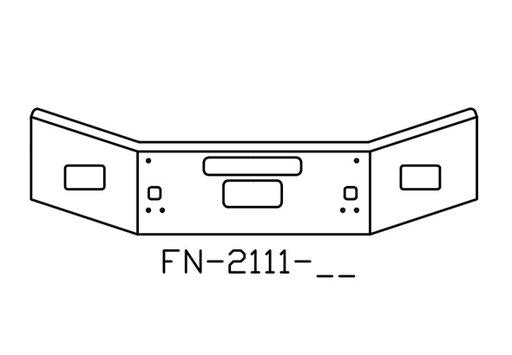 Bumper 14" Chrome Kenworth T800B/T880 (2004+) Tapered End w/ Tow, Step, Radar & Fog Light Holes