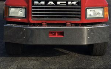 Bumper 14" Chrome Mack CL Series Set Back Axle w/ Tow Hole - Heavy Duty Application