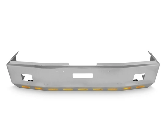 Bumper 16" Chrome Freightliner FLD112/FLD120 (All Years) w/ Aerodynamic Bolt Holes, Tow, Fog Light Holes & Hidden Light Holes