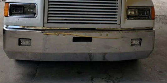 Bumper 18" Chrome Freightliner FLD112/FLD120 (All Years) Aero, w/ Tow & Fog Light Holes.