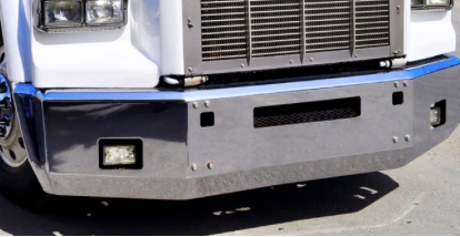 Bumper 18" Chrome Kenworth T800 (2004 & Older) Aero, 4 Mounting Bolts, w/ Tow,  Step & Fog Light Holes