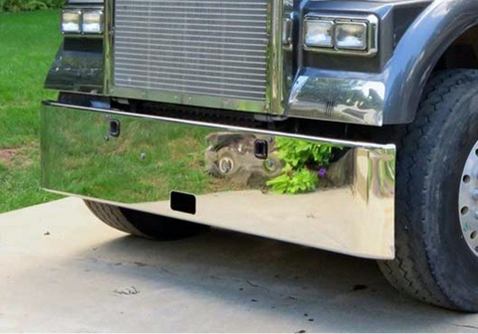 Bumper 18" Chrome Kenworth W900L/W900B (1982+) Texas Square Conventional w/ Step & Tow Holes