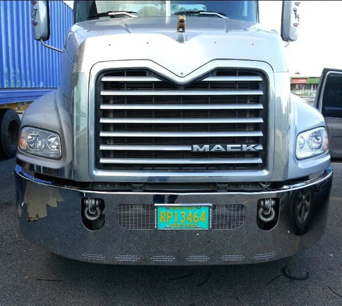 Bumper 18" Chrome Mack Vision Cxn613 (2005+), Wrap Around, Tow, Vent & Hidden Light Holes