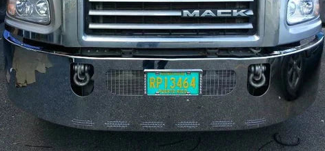 Bumper 18" Chrome Mack Vision Cxn613 (2005+), Wrap Around, Tow, Vent & Hidden Light Holes