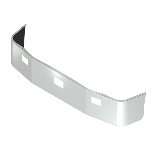 Bumper 18" Chrome Peterbilt 377 (1987-1996) Conventional w/ Tow & Fog Light Holes