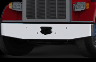 Bumper 18" Chrome Peterbilt 389/388/367/365/567 (2007+) & Kenworth W990 (2018+) Square Rolled Hand End