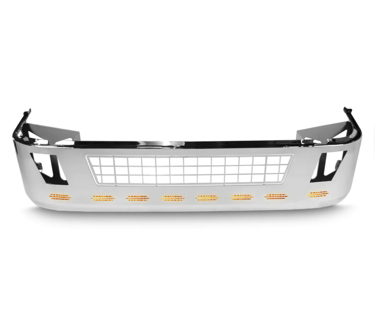 Bumper 18" Chrome Volvo VNL (2003-2014) Aero, Grille Installed, Fog And Hidden Light Holes
