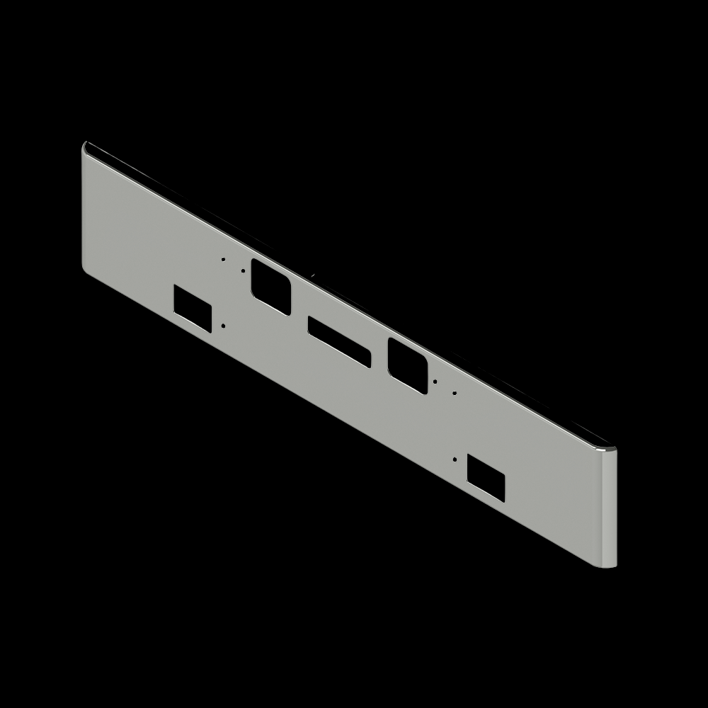 Bumper 18" Freightliner Classic XL (2008-2010) Square Rolled End w/ Tow, Step & Fog Light Holes.