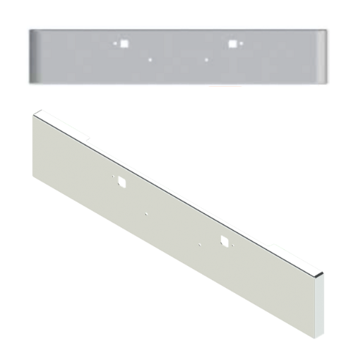Bumper 18" Peterbilt 389, Two Holes with 16 holes for 3/4 lights (Light & Plug no included)