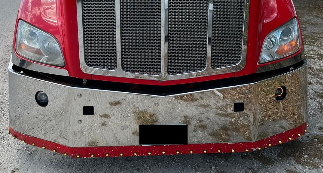 Bumper 18” Peterbilt 579 (2012-2020) Set Back Axle w/ Tow & Fog Light Holes.