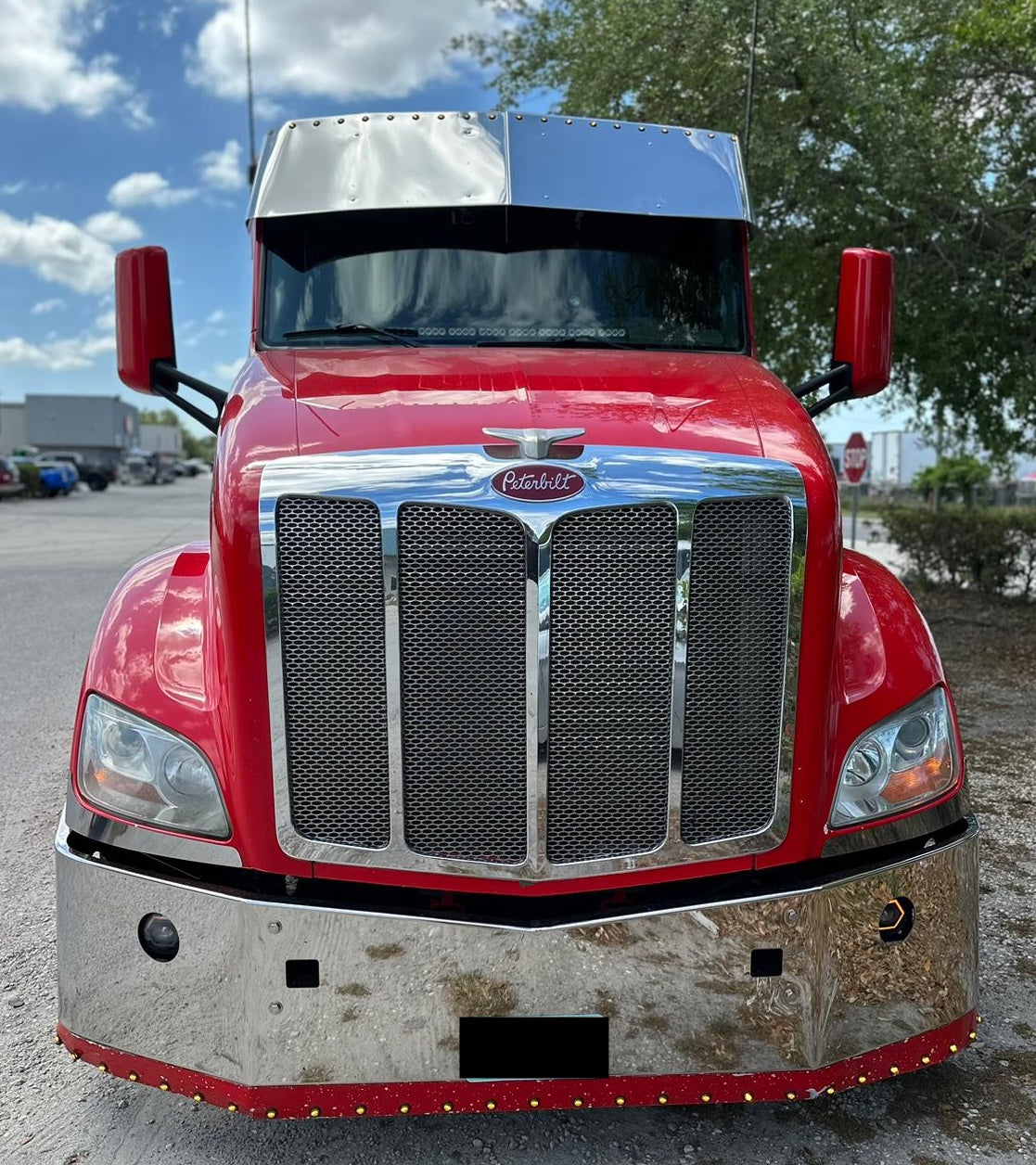 Bumper 18” Peterbilt 579 (2012-2020) Set Back Axle w/ Tow & Fog Light Holes.