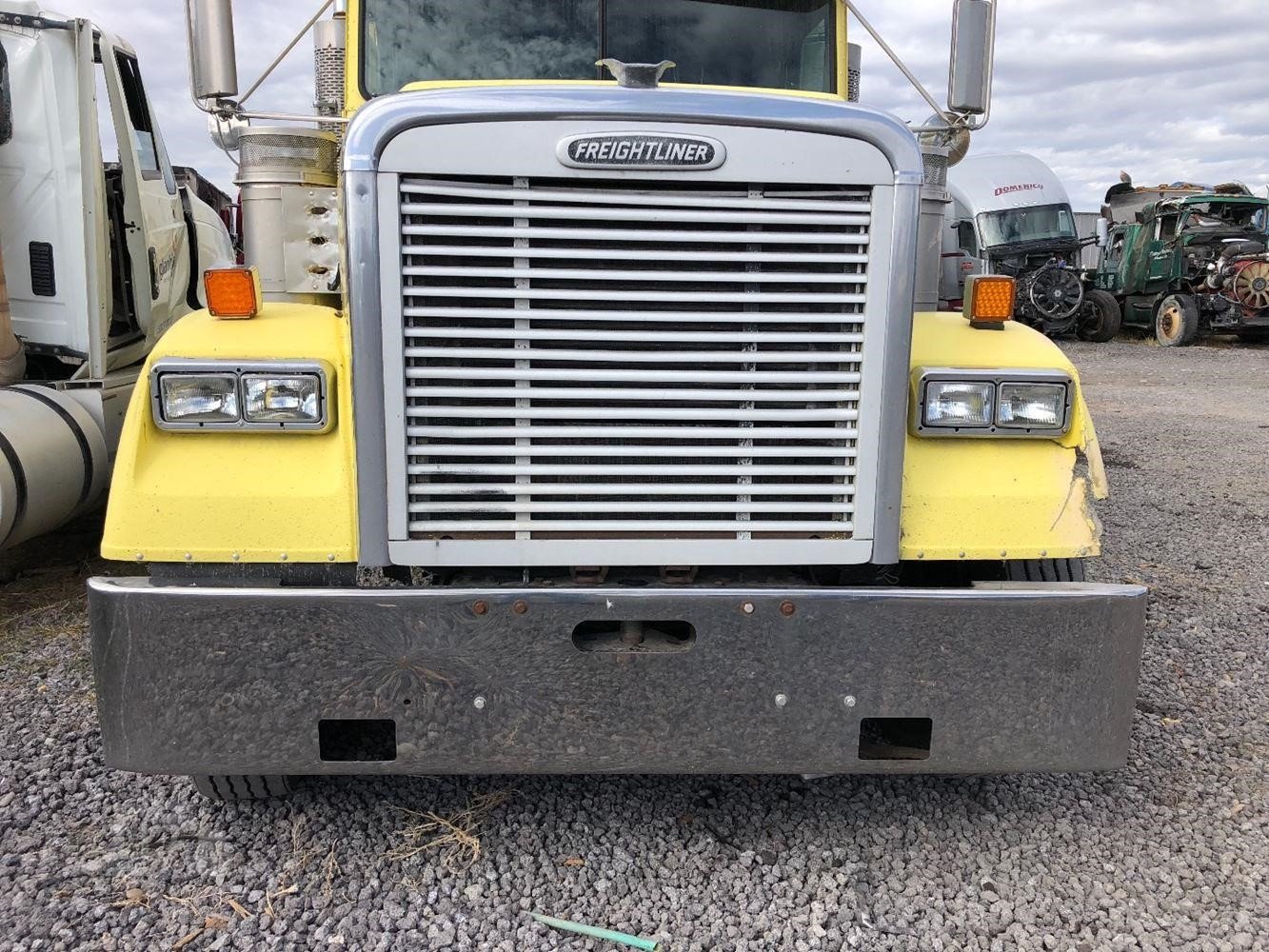 Bumper 18” Rolled End Square Freightliner Cabover, Conventional, Classic (1984-1999)  w/ Tow & Fog.