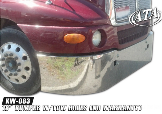 Bumper 18" Stainless Steel Kenworth T2000 w/ Tow Holes