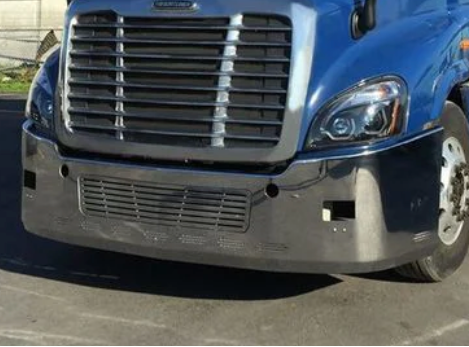 Bumper 20" Chrome Freightliner Cascadia Aero, Grille, Fog, And 9 Hidden Light Holes.