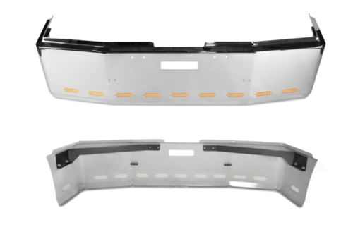 Bumper 20" Chrome Freightliner Fld120 / Fld112 Fits All Year. Aerodynamic, Wrap Around, Tow And 11 Hidden Light Holes