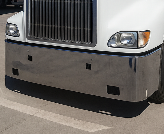 Bumper 20" Chrome International 9200/9400/9100 (1997+),Tow, Rectangular Fog Light Holes