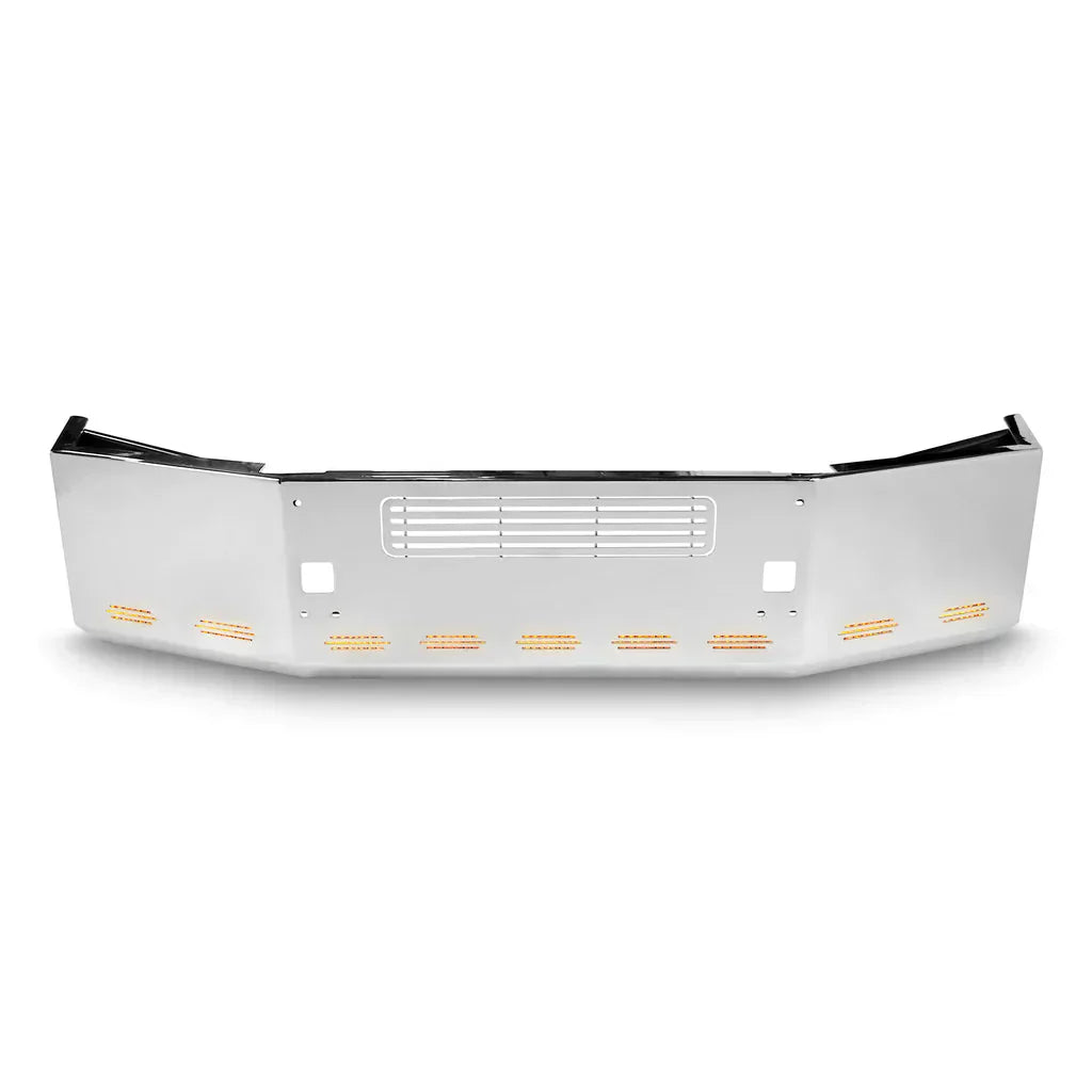 Bumper 20" Chrome Kenworth T800 (2004-2012) Aero, Grille, w/ Tow & 11 Hidden Light Holes