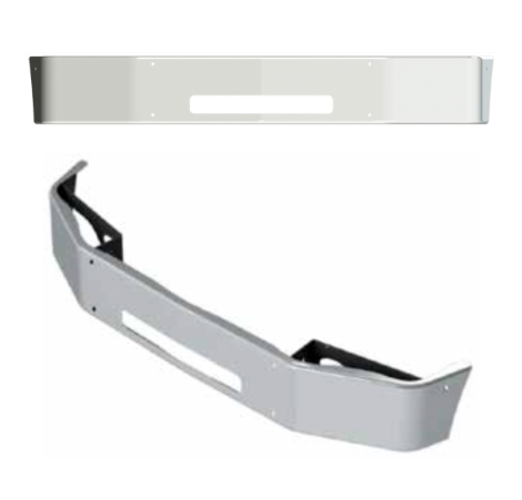 Bumper 20" Chrome Peterbilt 337 Set Forward Axle 2015+ Plain.