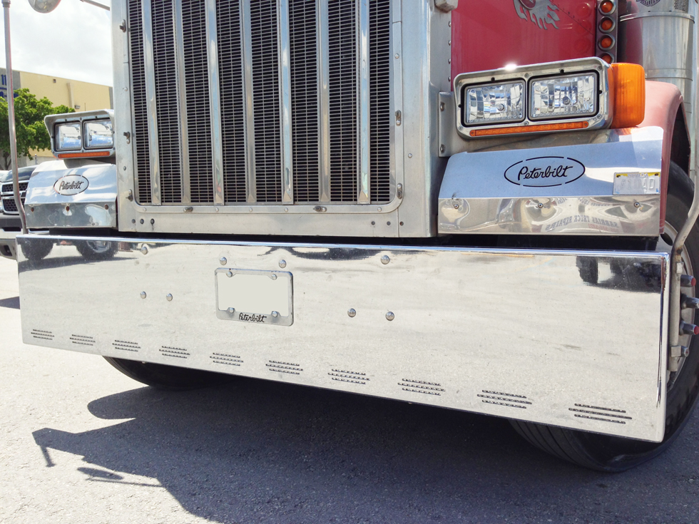 Bumper 20" Chrome Peterbilt 378/379 Box End w/ Tow & 10 Hidden Light Holes