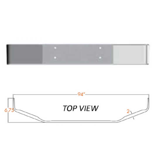 Bumper 20" F-650 Super Duty Years 2005-2018 With Cummins 5.9L Engines. Mounting Brackets Included